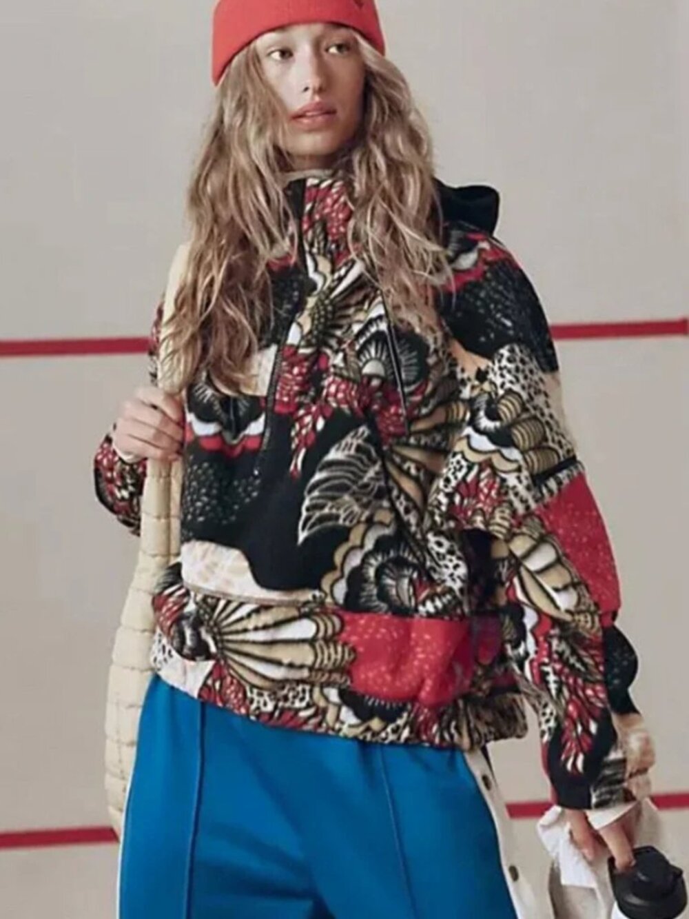 Free People Wild And Free Printed Fleece Pullover